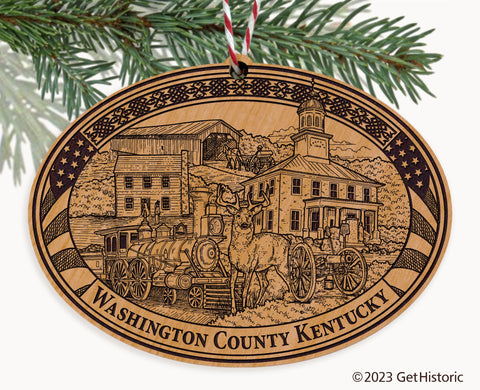 Washington County Kentucky Engraved Natural Ornament