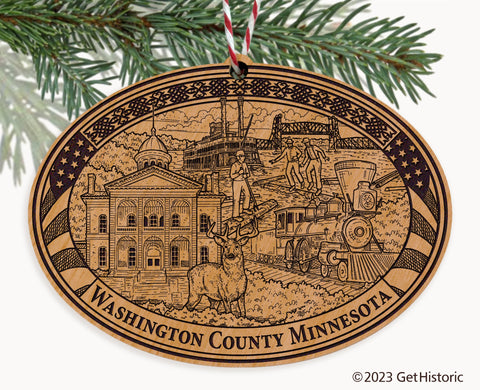 Washington County Minnesota Engraved Natural Ornament
