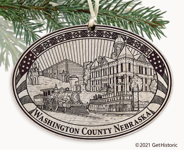 Washington County Nebraska Engraved Ornament