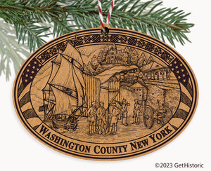 Washington County New York Engraved Natural Ornament