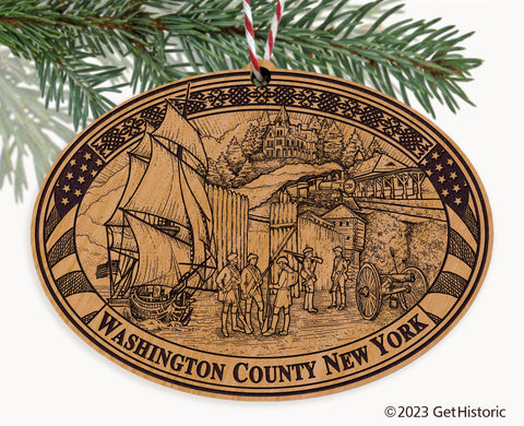 Washington County New York Engraved Natural Ornament