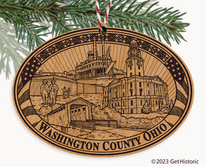 Washington County Ohio Engraved Natural Ornament