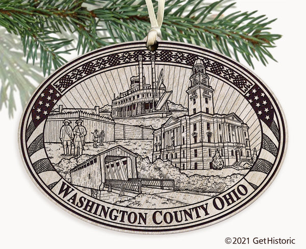 Washington County Ohio Engraved Ornament