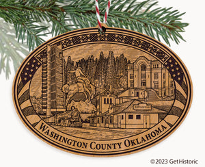Washington County Oklahoma Engraved Natural Ornament