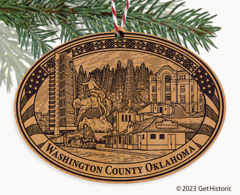Washington County Oklahoma Engraved Natural Ornament