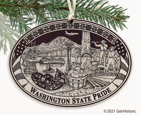 Washington State Engraved Ornament