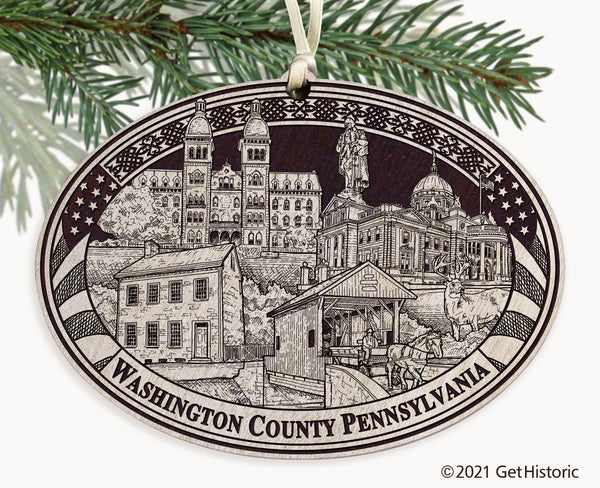 Washington County Pennsylvania Engraved Ornament