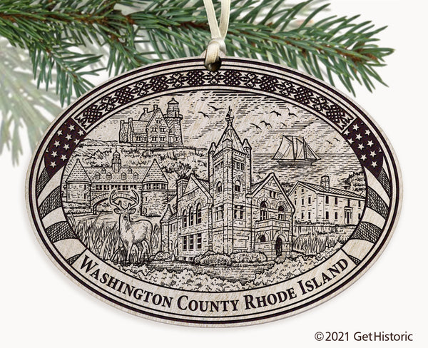 Washington County Rhode Island Engraved Ornament