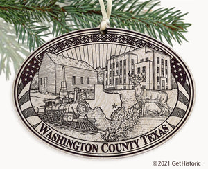 Washington County Texas Engraved Ornament