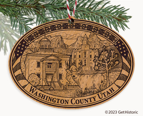 Washington County Utah Engraved Natural Ornament