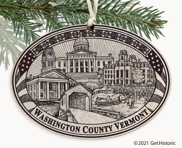 Washington County Vermont Engraved Ornament