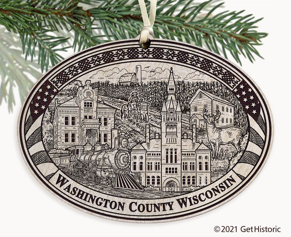 Washington County Wisconsin Engraved Ornament