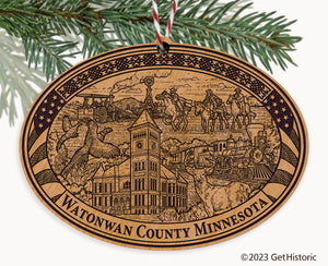 Watonwan County Minnesota Engraved Natural Ornament