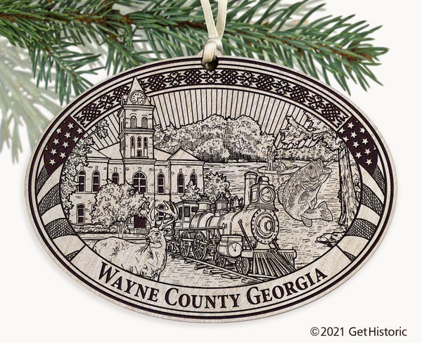 Wayne County Georgia Engraved Ornament