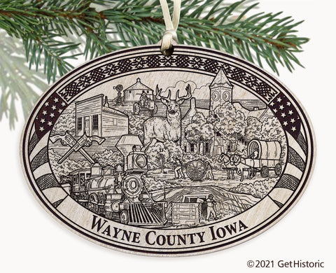 Wayne County Iowa Engraved Ornament