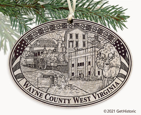 Wayne County West Virginia Engraved Ornament