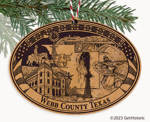 Webb County Texas Engraved Natural Ornament