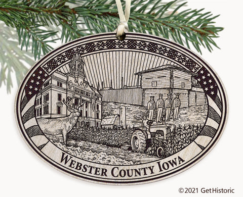 Webster County Iowa Engraved Ornament