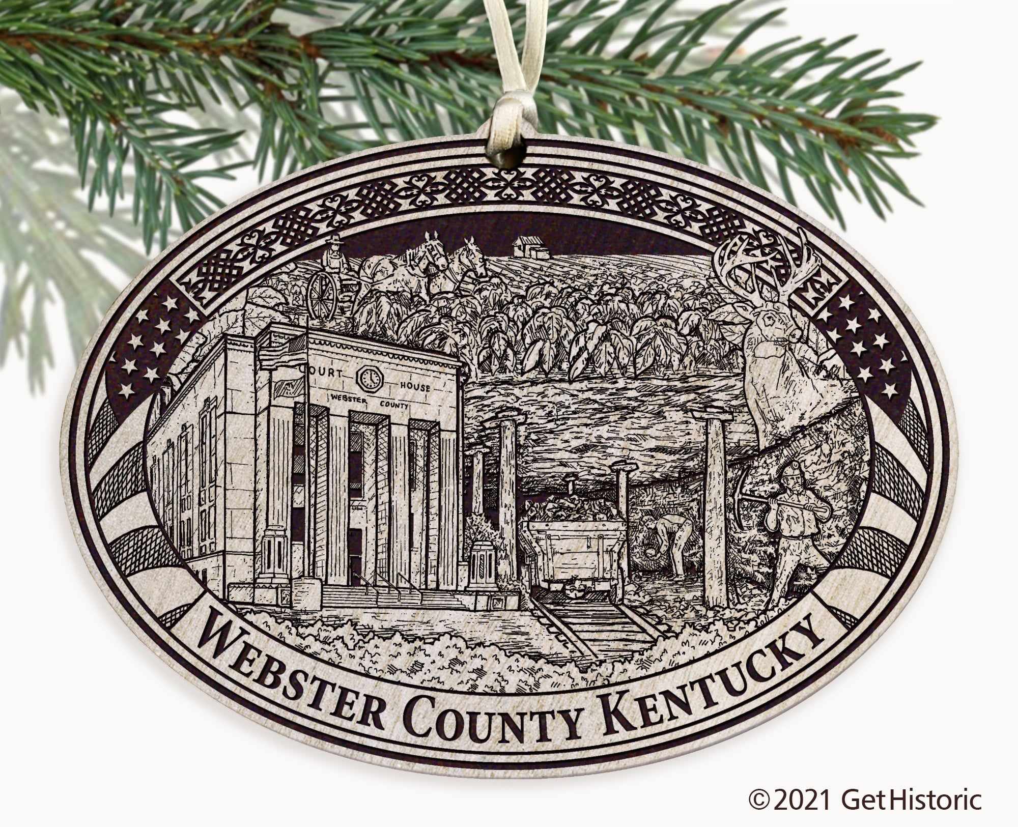 Webster County Kentucky Engraved Ornament