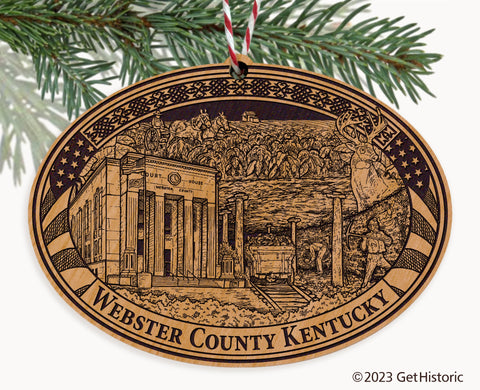 Webster County Kentucky Engraved Natural Ornament