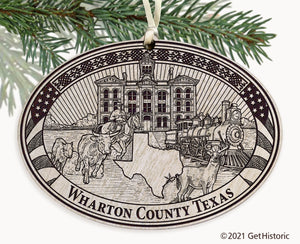 Wharton County Texas Engraved Ornament