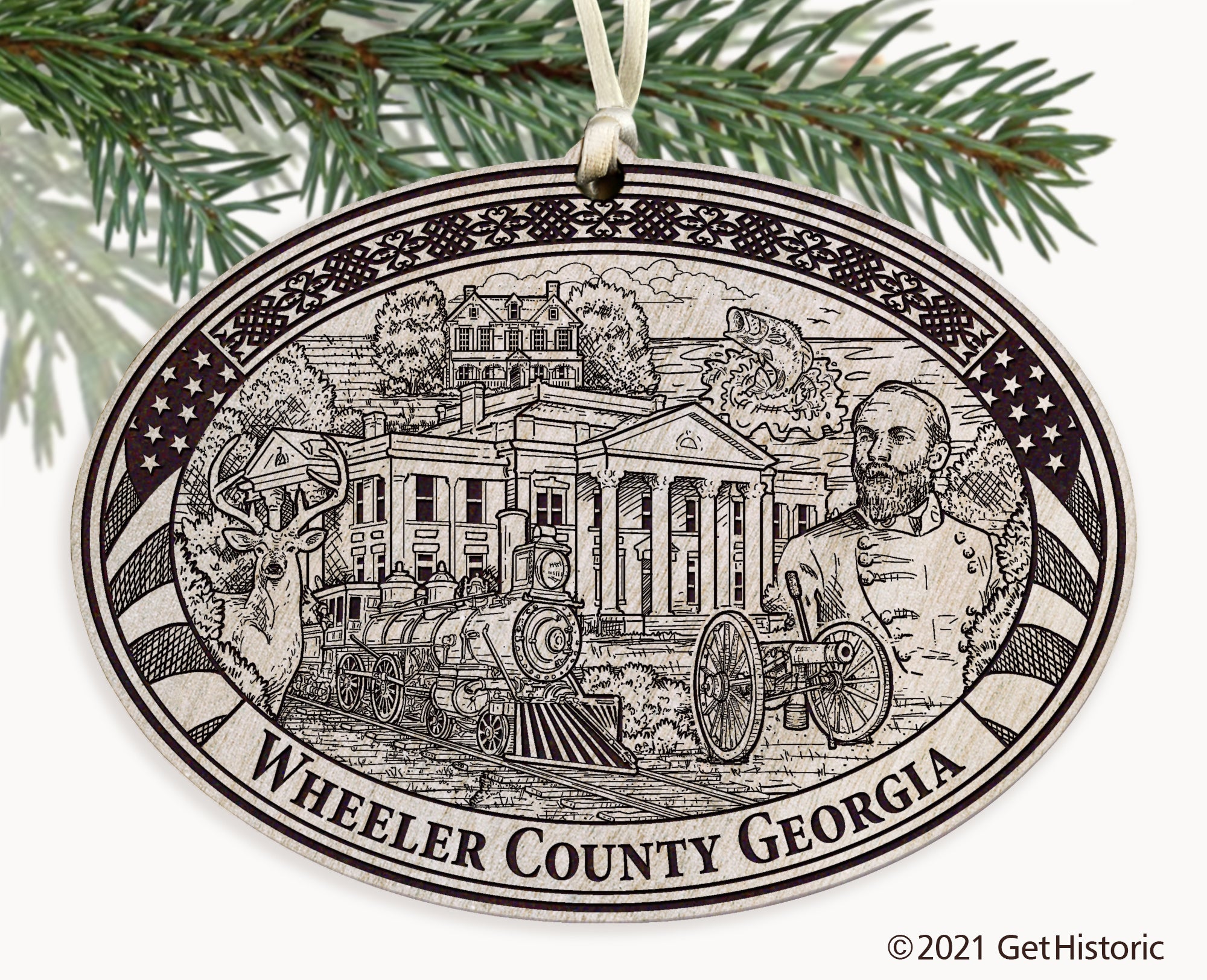 Wheeler County Georgia Engraved Ornament