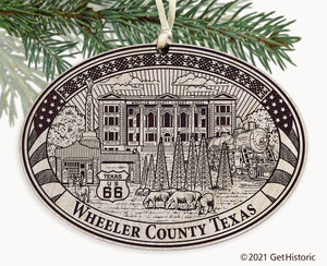 Wheeler County Texas Engraved Ornament