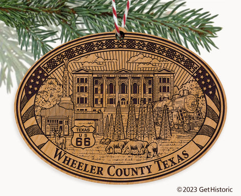 Wheeler County Texas Engraved Natural Ornament