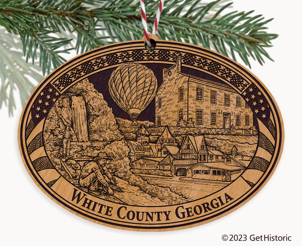 White County Georgia Engraved Natural Ornament