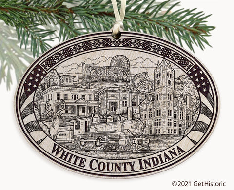 White County Indiana Engraved Ornament
