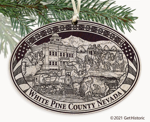 White Pine County Nevada Engraved Ornament