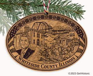 Whiteside County Illinois Engraved Natural Ornament