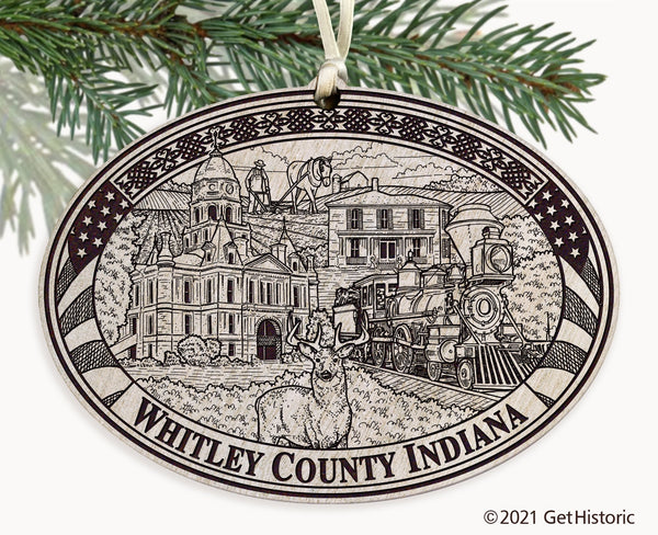 Whitley County Indiana Engraved Ornament