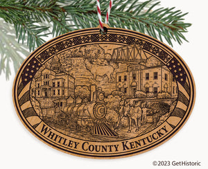 Whitley County Kentucky Engraved Natural Ornament