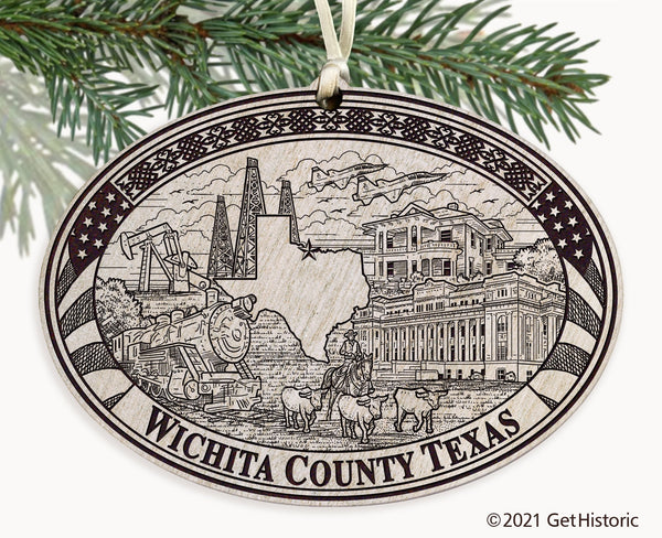 Wichita County Texas Engraved Ornament