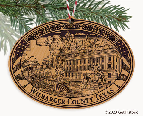 Wilbarger County Texas Engraved Natural Ornament