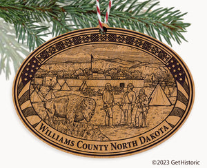 Williams County North Dakota Engraved Natural Ornament