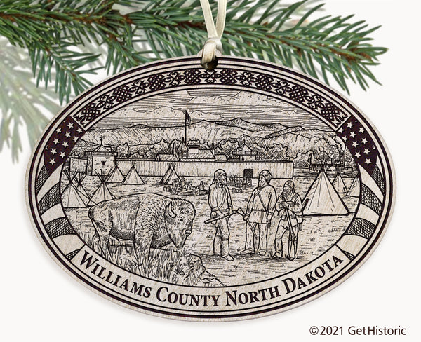 Williams County North Dakota Engraved Ornament
