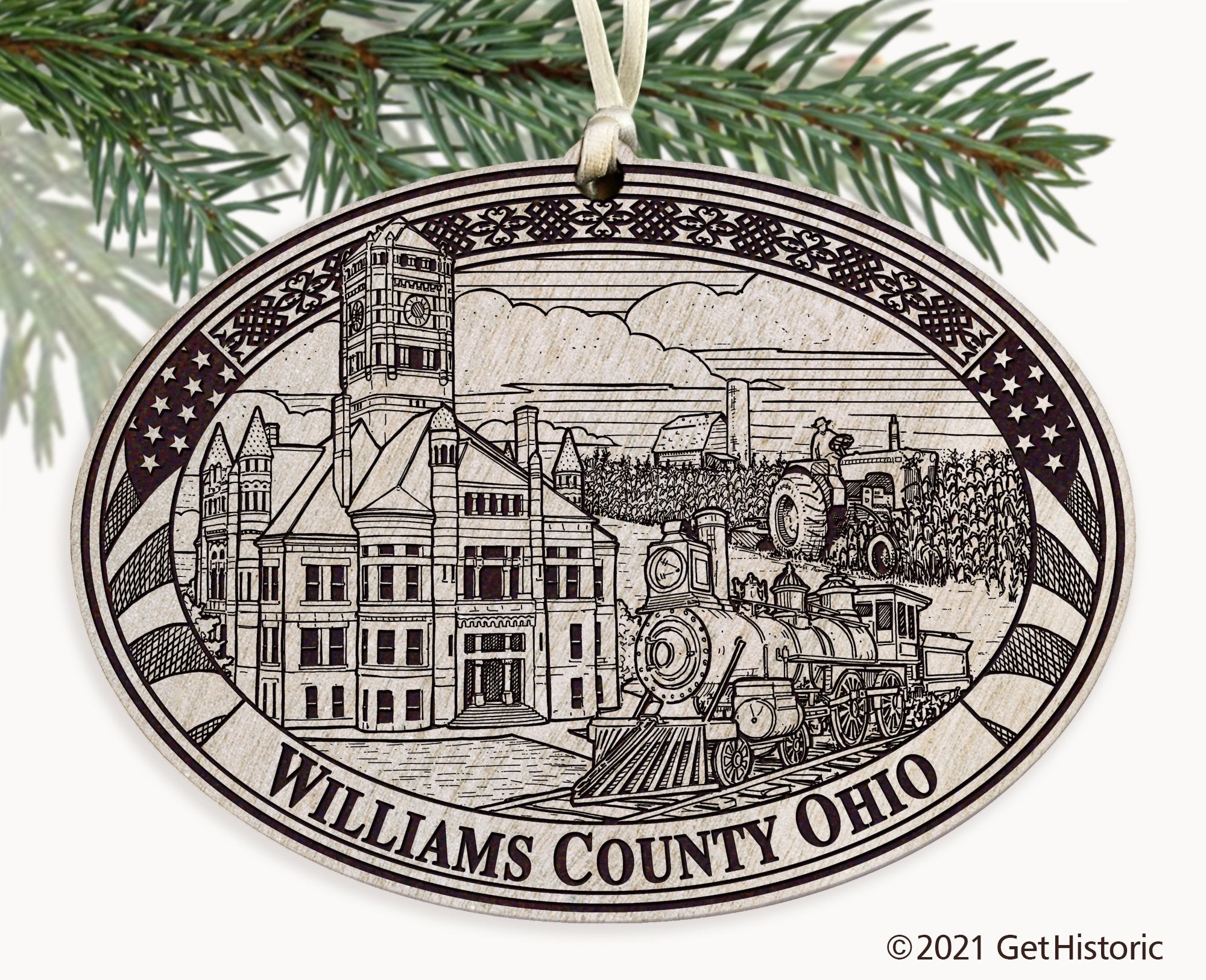 Williams County Ohio Engraved Ornament