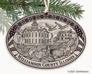 Williamson County Illinois Engraved Ornament