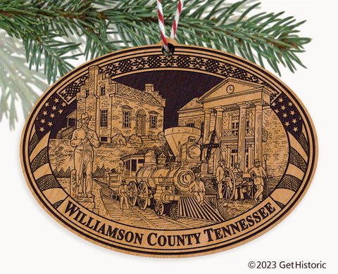 Williamson County Tennessee Engraved Natural Ornament