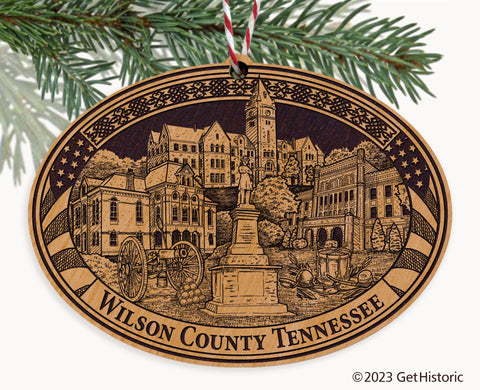 Wilson County Tennessee Engraved Natural Ornament