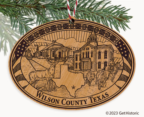 Wilson County Texas Engraved Natural Ornament