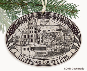 Winnebago County Iowa Engraved Ornament