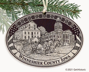 Winneshiek County Iowa Engraved Ornament
