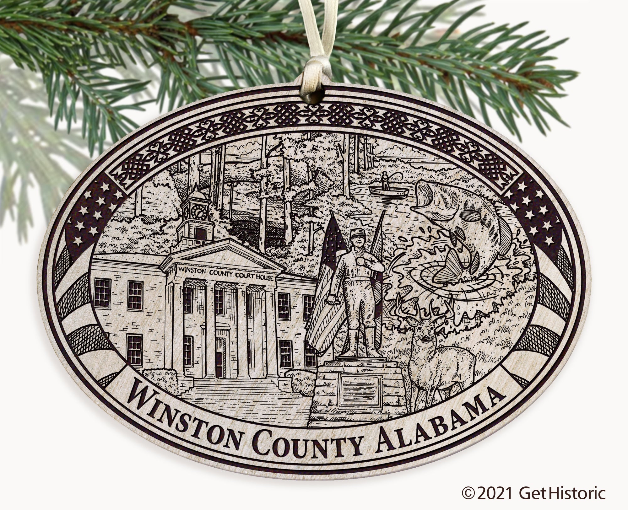 Winston County Alabama Engraved Ornament