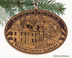 Winston County Alabama Engraved Natural Ornament