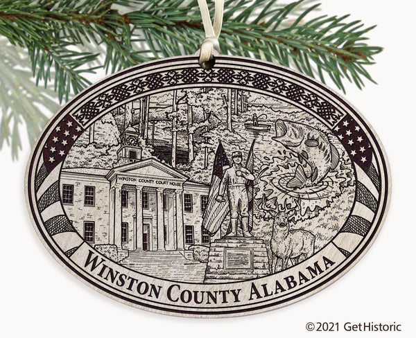 Winston County Alabama Engraved Ornament