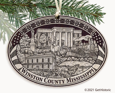 Winston County Mississippi Engraved Ornament