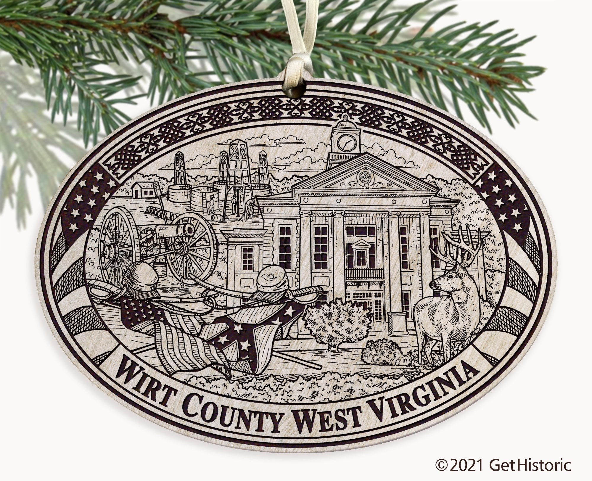 Wirt County West Virginia Engraved Ornament